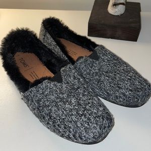 Tom’s furry slip ons